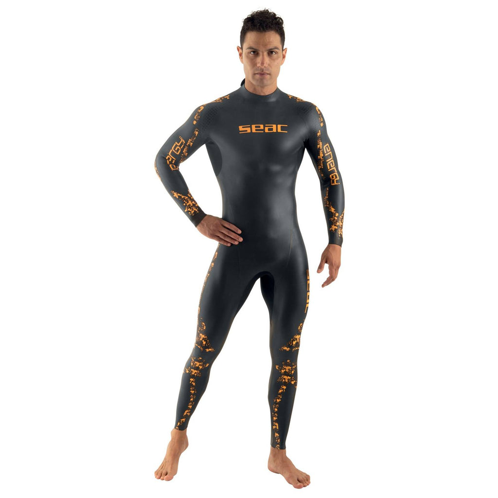 Neoprenanzug Energy Mann 2mm Schwarz-Orange M Seac 1-49-M