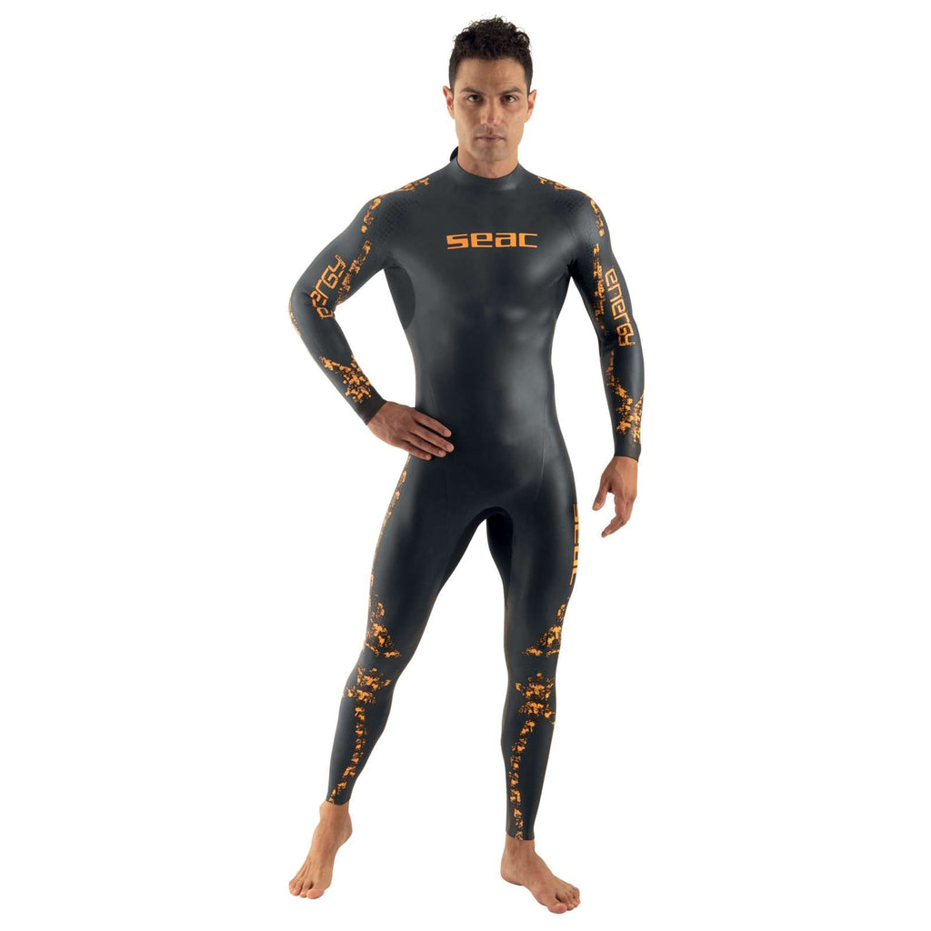 Neoprenanzug Energy Mann 2mm Schwarz-Orange S Seac 1-49-S