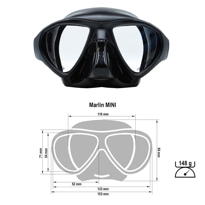 Spearfishing Maske Mini Schwarz Marlin 11181