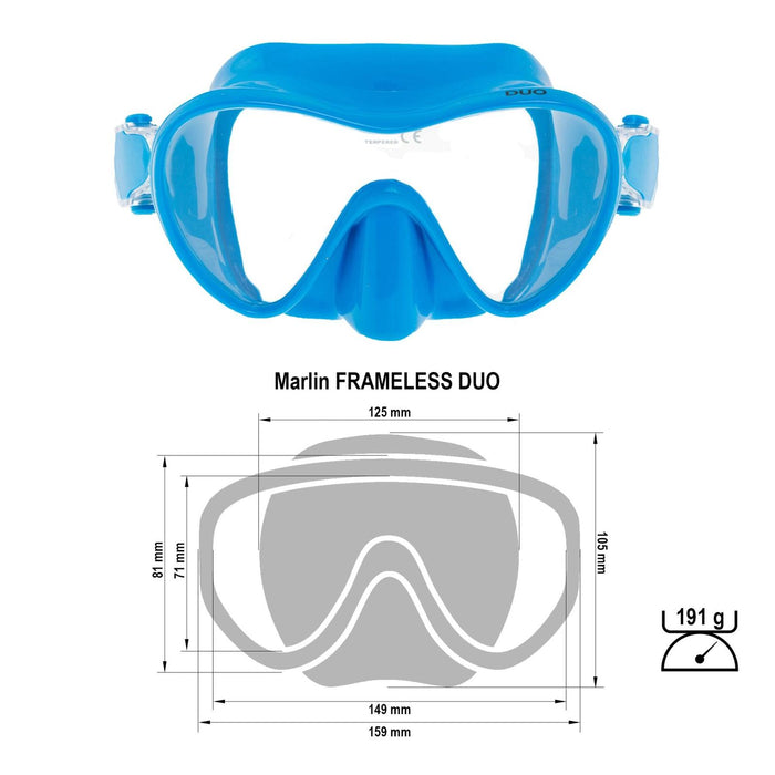 Tauchermaske Frameless Duo Blau Marlin 11535