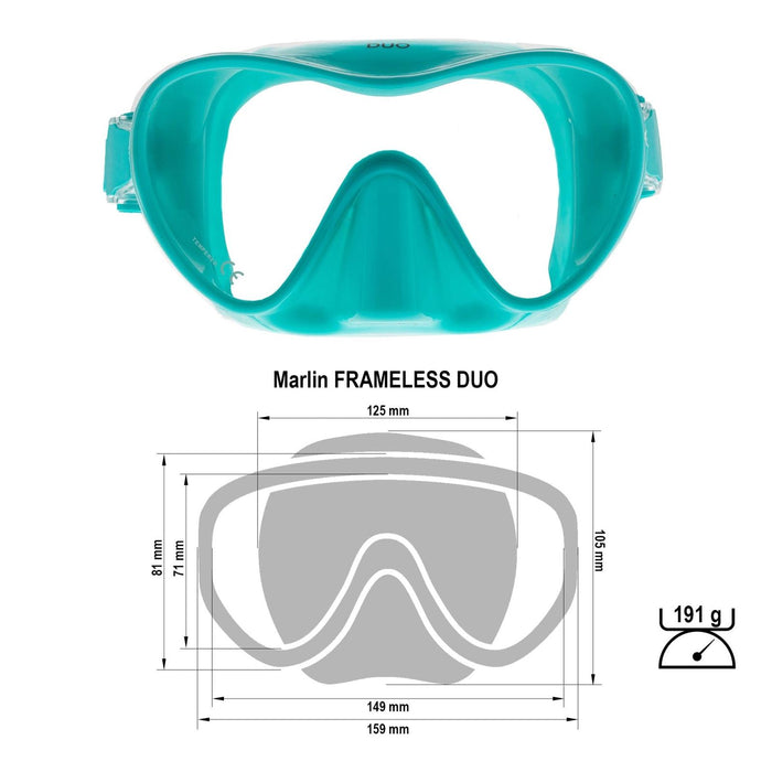 Tauchmaske Frameless Duo Grün Marlin 117427