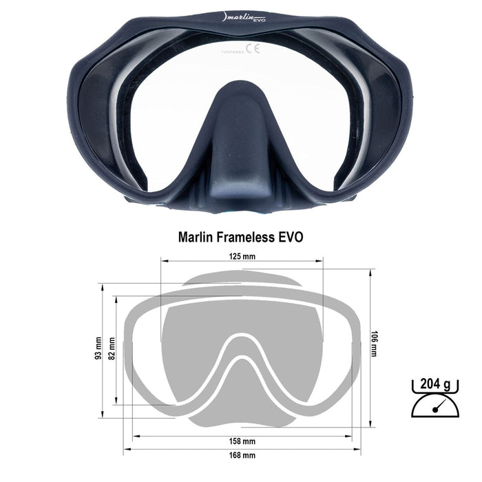 Schnorchelmaske Rahmenslos Evo Dunkelblau Marlin 117440