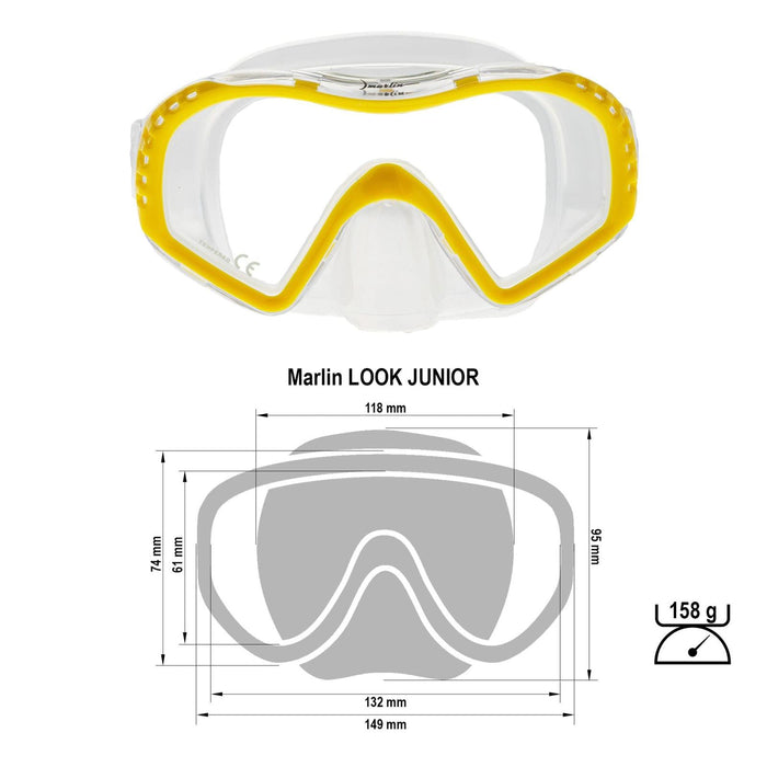 Schnorchelmaske Look Kinder Gelb-Klar Marlin 117444