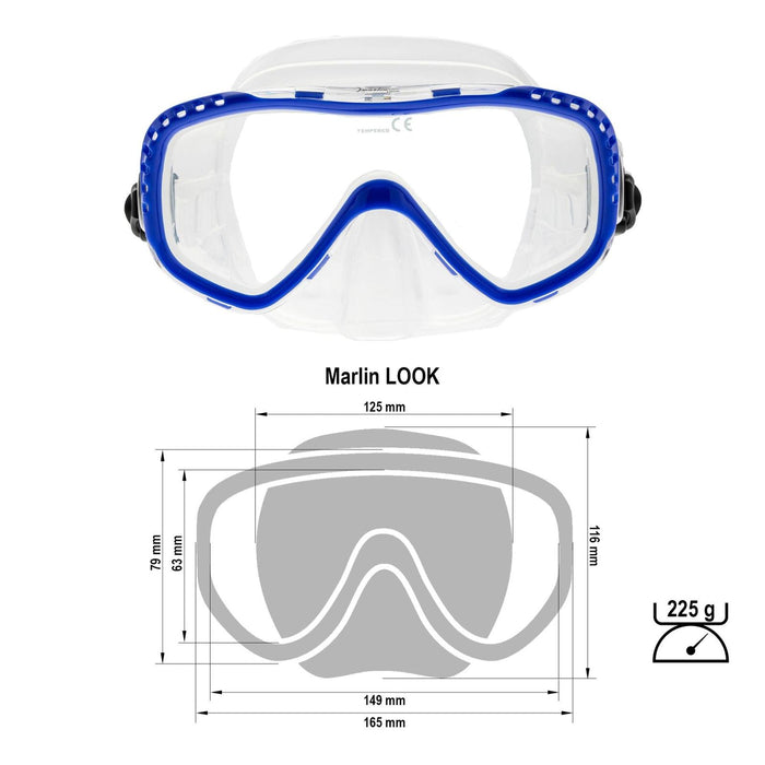 Tauchmaske Look Blau-Klar Marlin 117445