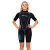 Shorty Neoprenanzug Malibu Damen 2.5mm Schwarz-Aqua Blau Größe S Marlin 117624
