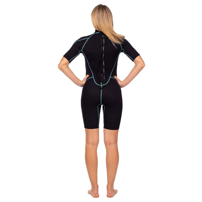 Shorty Neoprenanzug Malibu Damen 2.5mm Schwarz-Aqua Blau Größe XL Marlin 117626