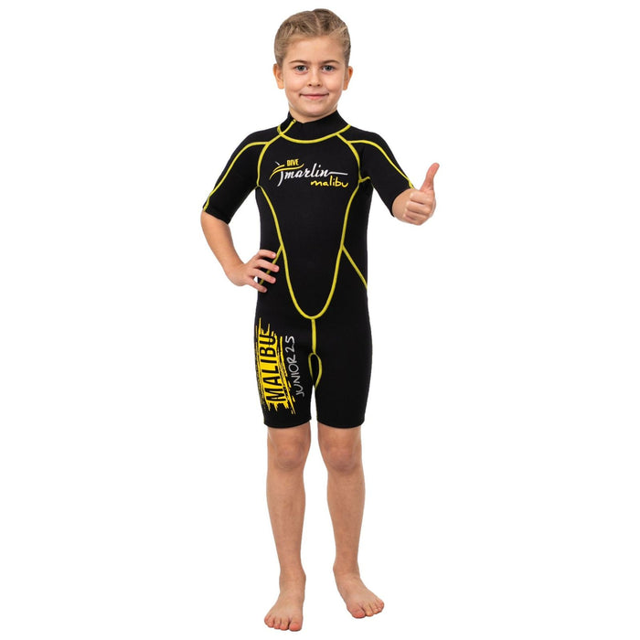 Schnorchel Shorty-Anzug Malibu Kinder 2,5mm Schwarz-Gelb Größe XS Marlin 117628