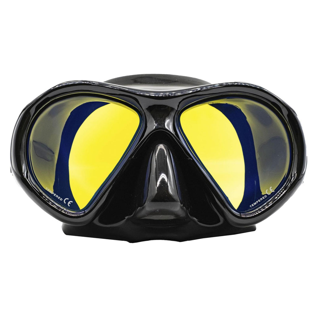 Spearfishing Maske Superba Schwarz Gelb-Spiegelbeschichtet Marlin 117848