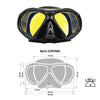 Spearfishing Maske Superba Schwarz Gelb-Spiegelbeschichtet Marlin 117848