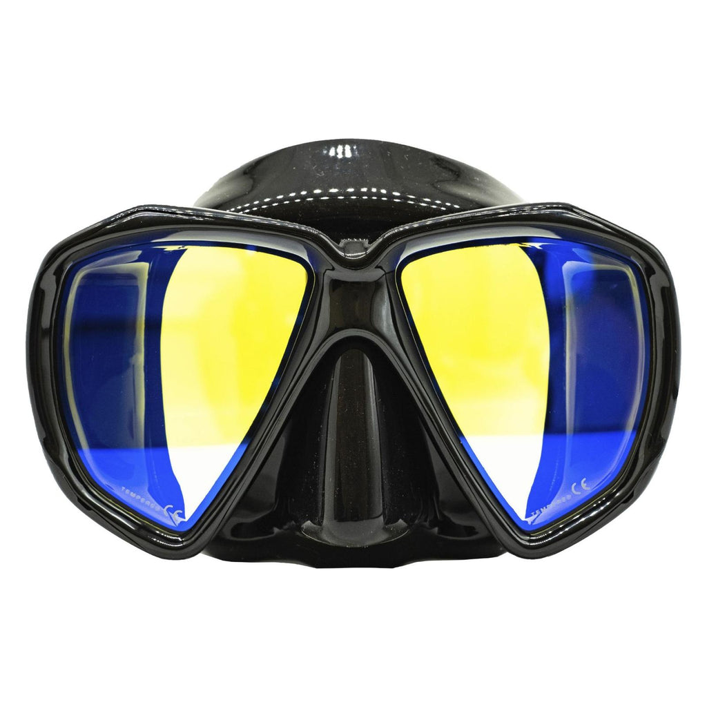 Spearfishing Maske Turbo Schwarz Gelb-Spiegelbeschichtet Marlin 117849
