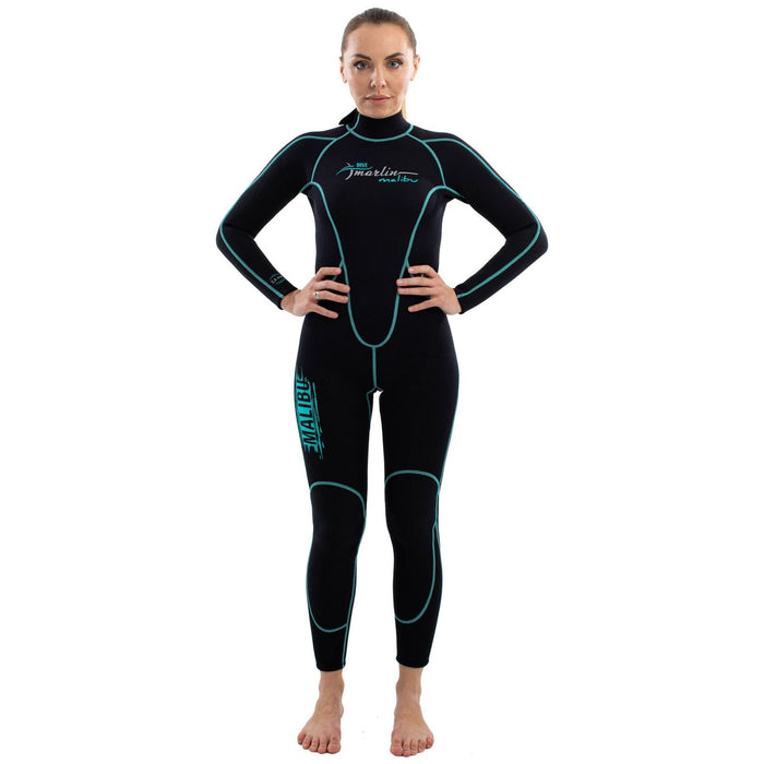 Schnorchelanzug Malibu Frau 2,5mm Schwarz-Aqua Blau Größe L Marlin 118323