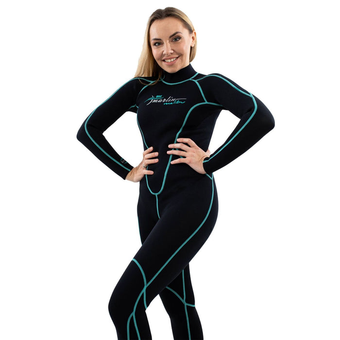 Schnorchelanzug Malibu Frau 2,5mm Schwarz-Aqua Blau Größe L Marlin 118323