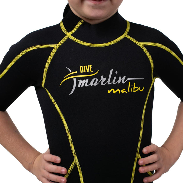 Schnorchel Shorty-Anzug Malibu Kinder 2,5mm Schwarz-Gelb Größe XL Marlin 118332