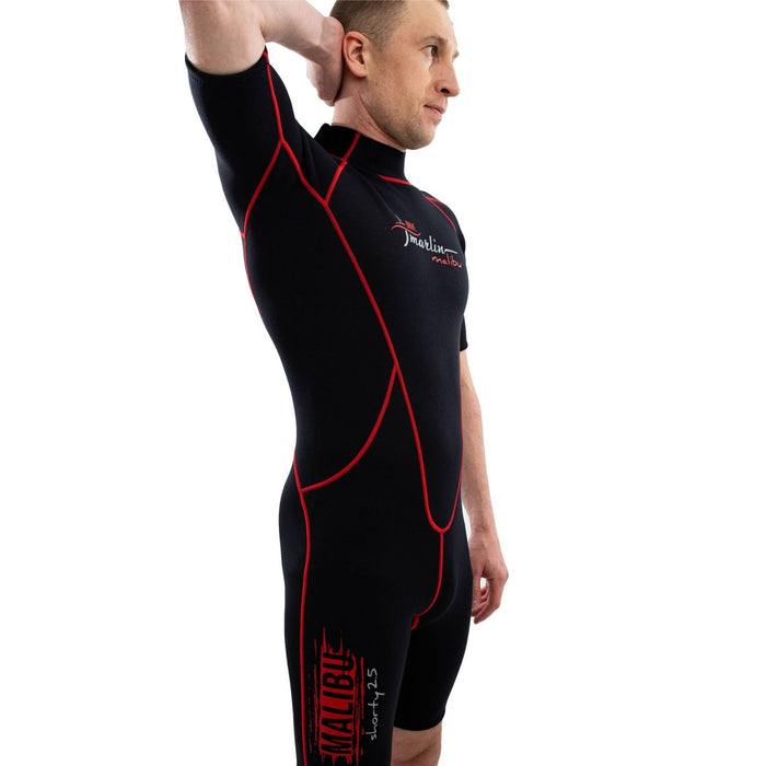 Shorty Neoprenanzug Malibu Herren 2.5mm Schwarz-Rot Größe L Marlin 118336