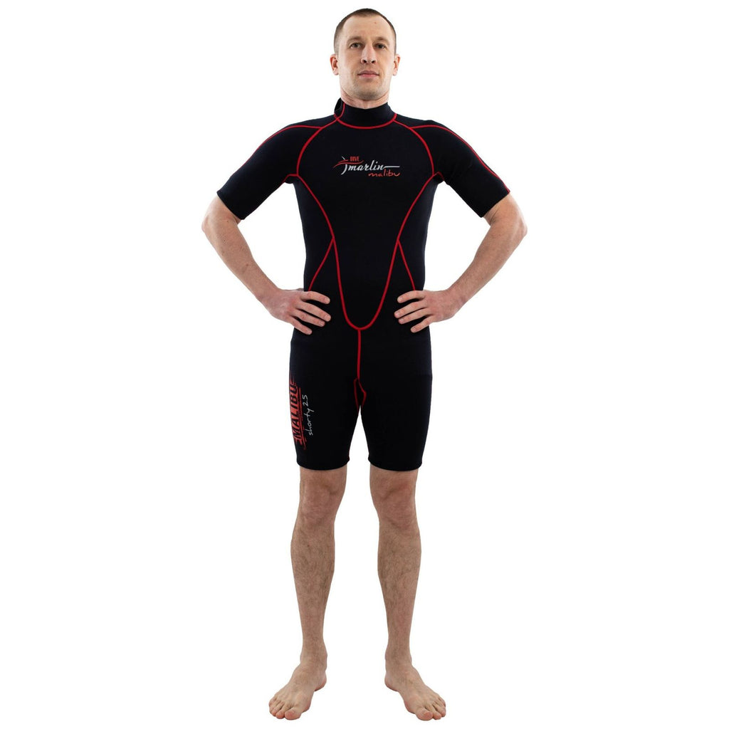 Shorty Neoprenanzug Malibu Herren 2.5mm Schwarz-Rot Größe XXXL Marlin 118339