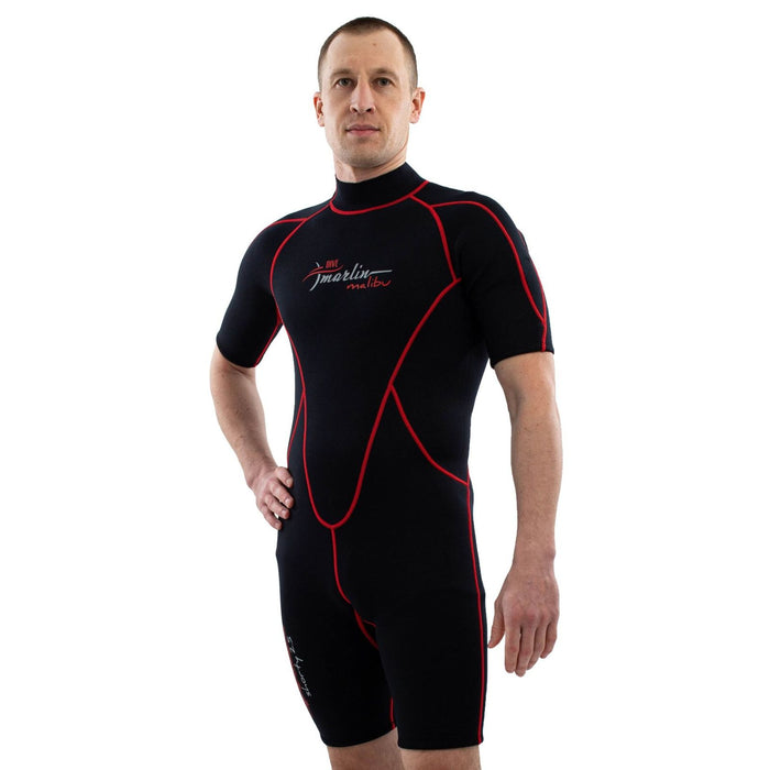 Shorty Neoprenanzug Malibu Herren 2.5mm Schwarz-Rot Größe XXXL Marlin 118339