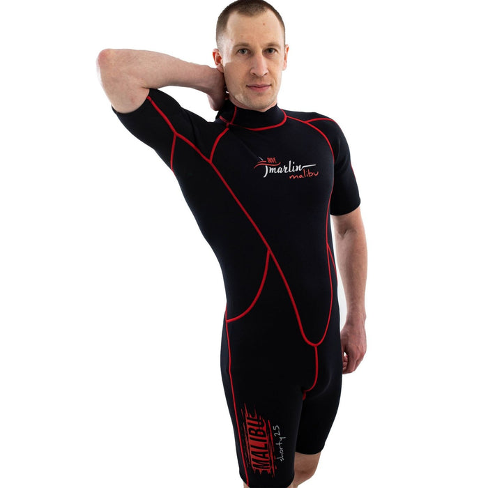 Shorty Neoprenanzug Malibu Herren 2.5mm Schwarz-Rot Größe XXXL Marlin 118339