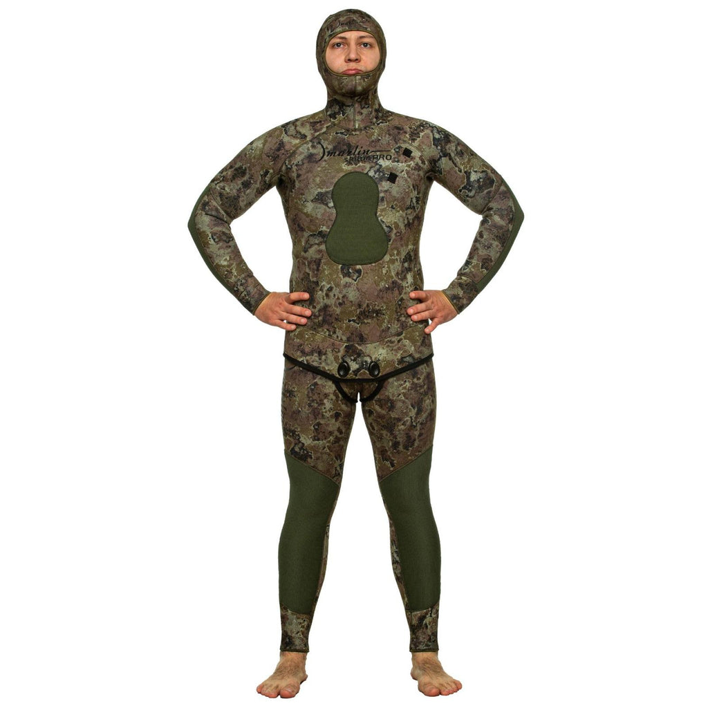 Spearfishing Full Wetsuit Skilur Pro 3mm Grün-Camo Größe M Marlin 118434