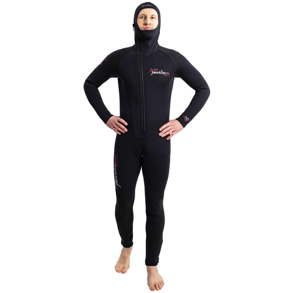 Tauchanzug mit Kapuze Safari Herren 5mm Schwarz Größe XXL Marlin 118467