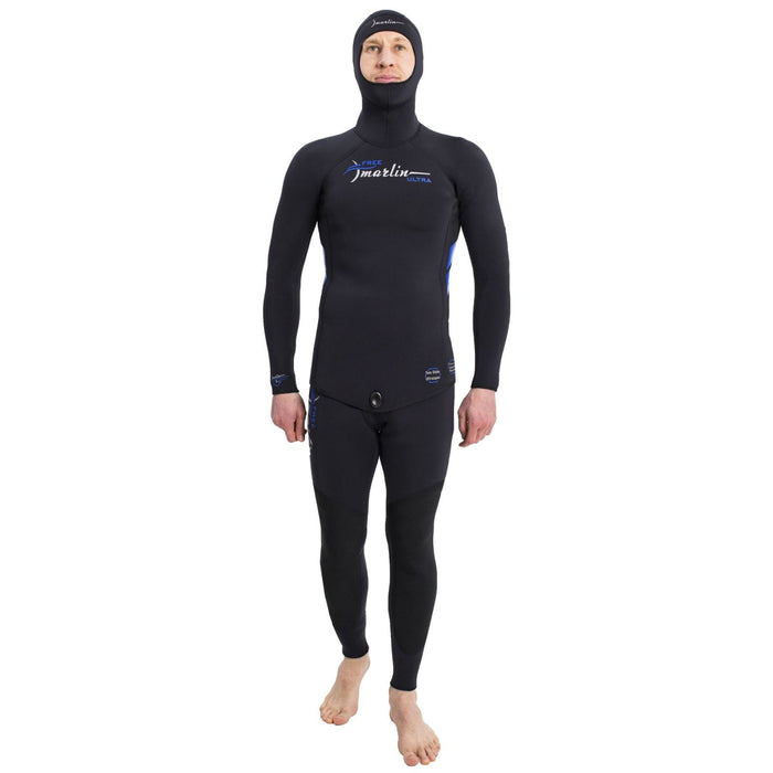 Freediving Komplettanzug mit Kapuze Ultra Herren 5mm Schwarz Größe S Marlin 118532