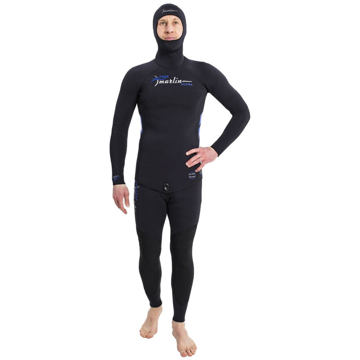 Freediving Komplettanzug mit Kapuze Ultra Herren 5mm Schwarz Größe S Marlin 118532