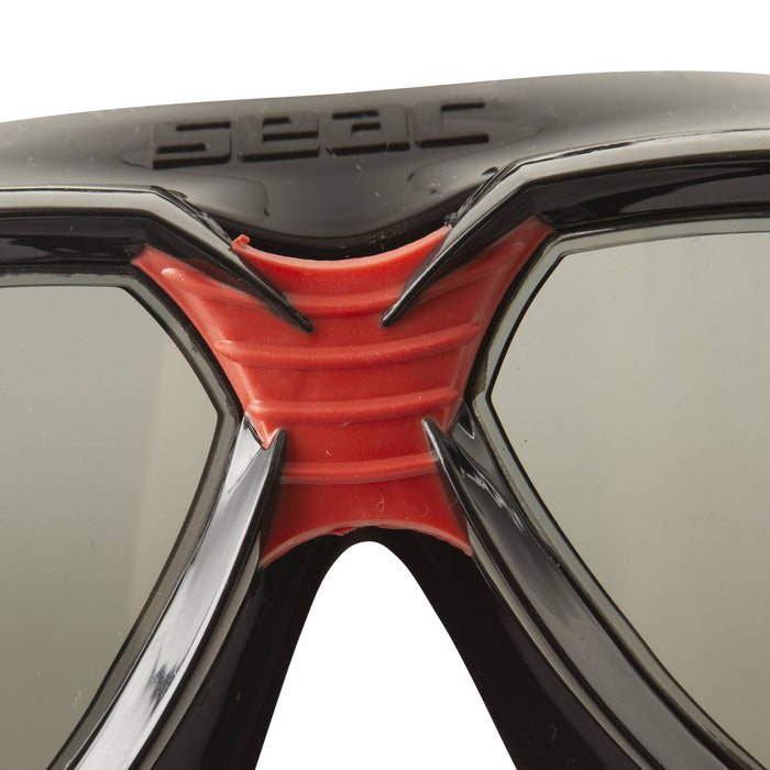 Schwimmmaske Sonic Schwarz-Rot Rauchige Linsen Seac 152-30NR-SBL