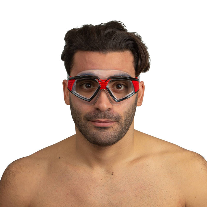 Schwimmmaske Sonic Schwarz-Rot Klare Linsen Seac 152-30NR-SKL