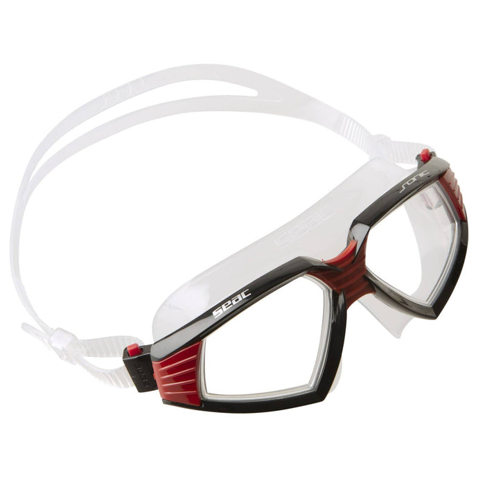 Schwimmmaske Sonic Schwarz-Rot Klare Linsen Seac 152-30NR-SKL