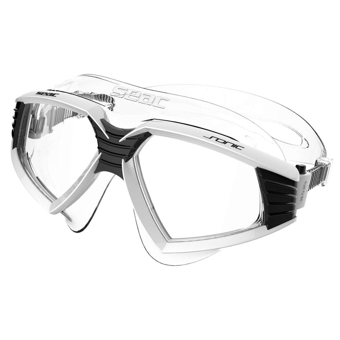 Schwimmmaske Sonic Weiß-Schwarz Klare Linsen Seac 152-30WN-SKL