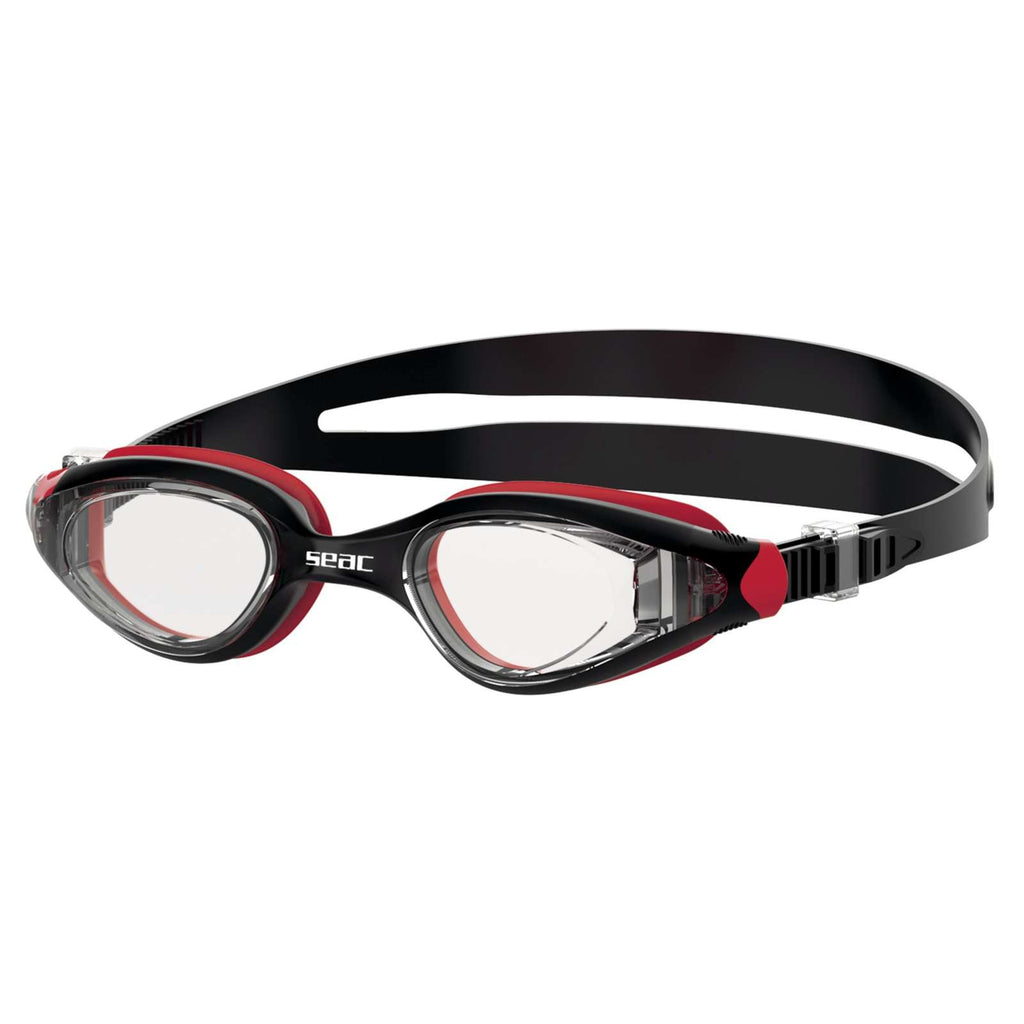Schwimmbrille Ritmo Schwarz-Rot Klare Linsen Seac 152-37NR
