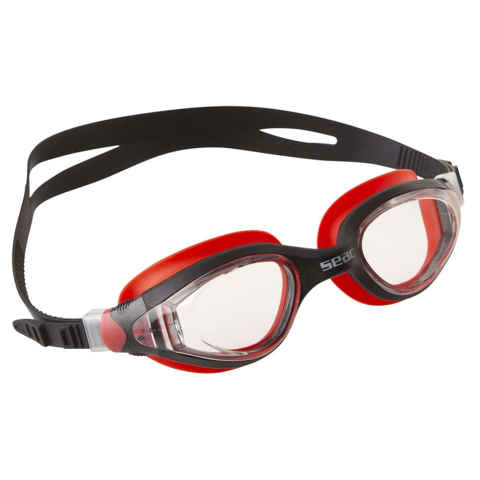 Schwimmbrille Ritmo Schwarz-Rot Klare Linsen Seac 152-37NR