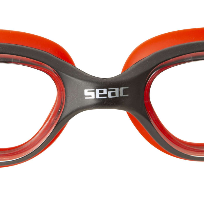 Schwimmbrille Ritmo Schwarz-Rot Klare Linsen Seac 152-37NR