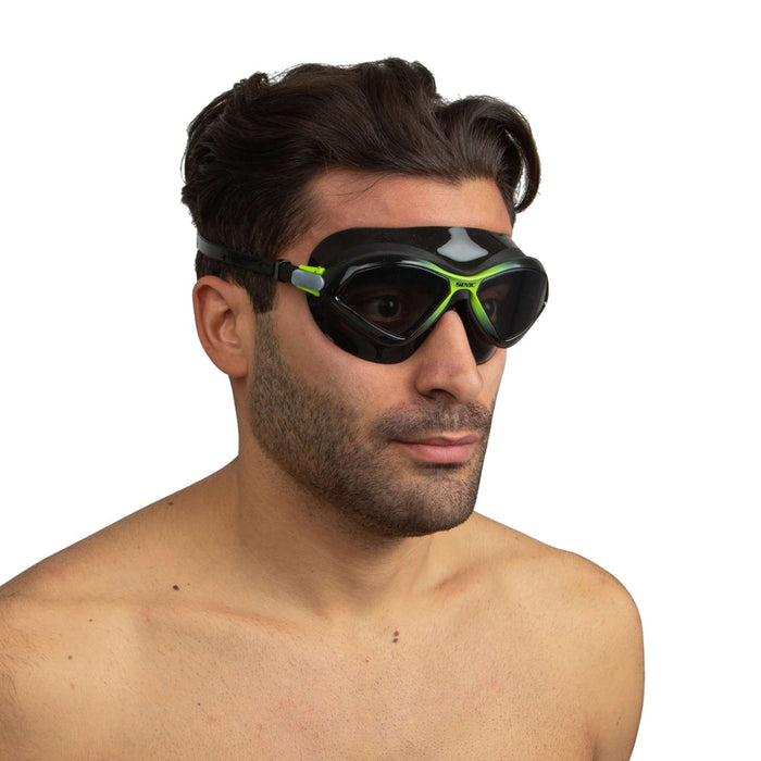 Schwimmmaske Diablo Schwarz-Limette Raucher Linsen Seac 152-50NL-LF