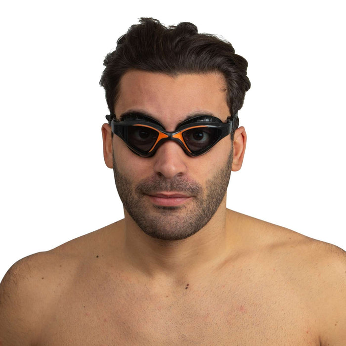 Schwimmbrille Lynx Schwarz-Orange Raucher Linsen Seac 152-55NO-LF