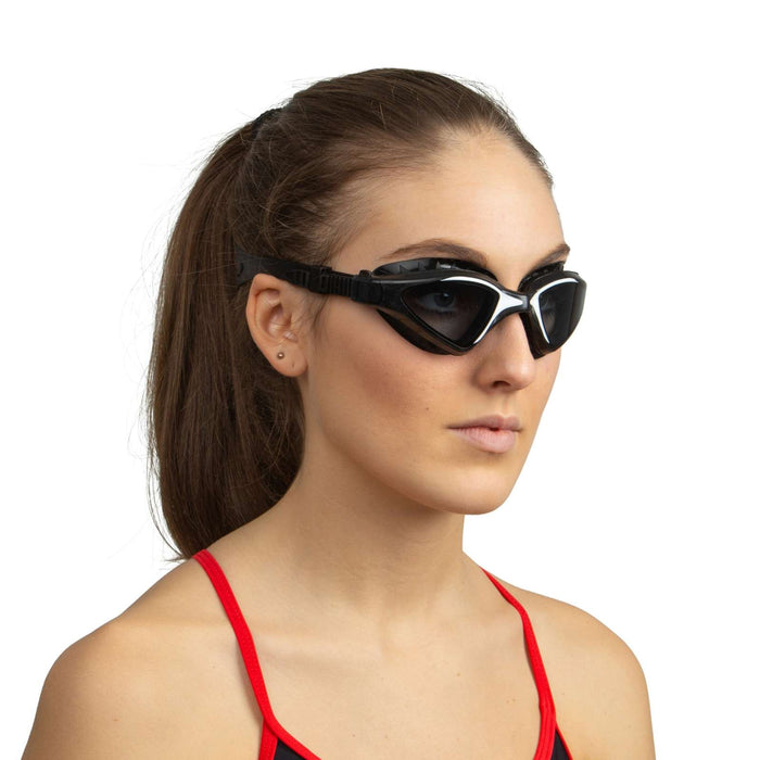 Schwimmbrille Lynx Schwarz-Weiß Raucher Linsen Seac 152-55NW-LF