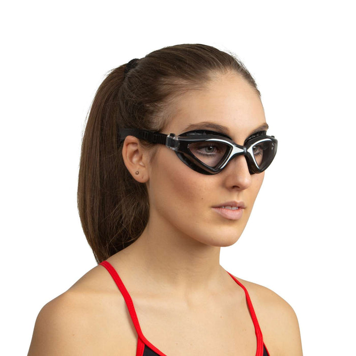 Schwimmbrille Lynx Schwarz-Weiß Klare Linsen Seac 152-55NW-LT
