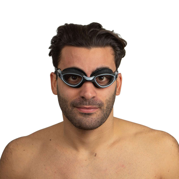 Schwimmbrille Axis Schwarz-Silber Klare Linsen Seac 152-56NAG-LT