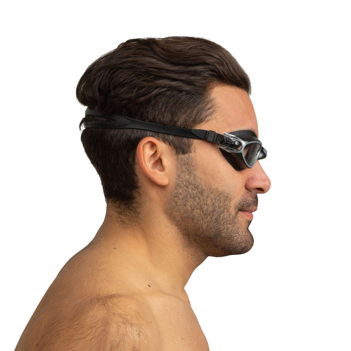 Schwimmbrille Axis Schwarz-Silber Klare Linsen Seac 152-56NAG-LT
