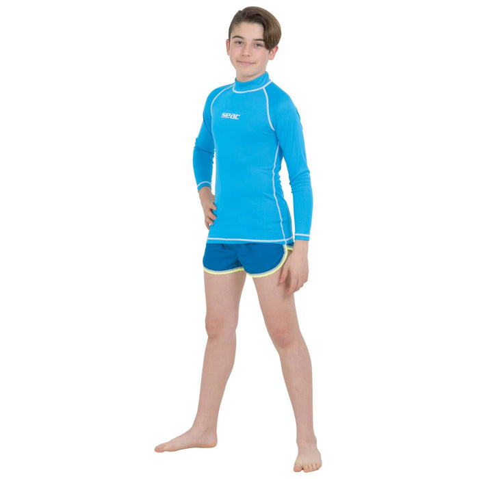 Rash Guard T-Sun Lang Kinder Junge Hellblau 7 Jahre Seac 155-12-7