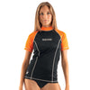 Rash Guard T-Sun Kurz Frau Schwarz-Orange XL Seac 155-16LNO-XL