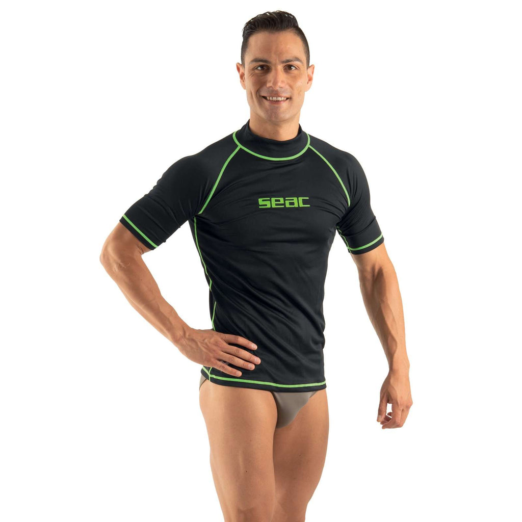 Rash Guard T-Sun Kurz Mann Schwarz XS Seac 155-17-XS