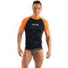 Rash Guard T-Sun Kurz Mann Schwarz-Orange M Seac 155-18-M