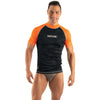 Rash Guard T-Sun Kurz Mann Schwarz-Orange XS Seac 155-18-XS
