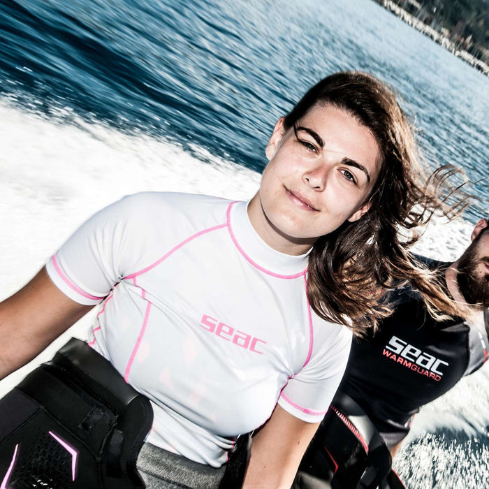 Rash Guard T-Sun Kurz Frau Weiß L Seac 155-23-L