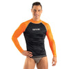 Rash Guard T-Sun Langmann Schwarz-Orange M Seac 155-24-M