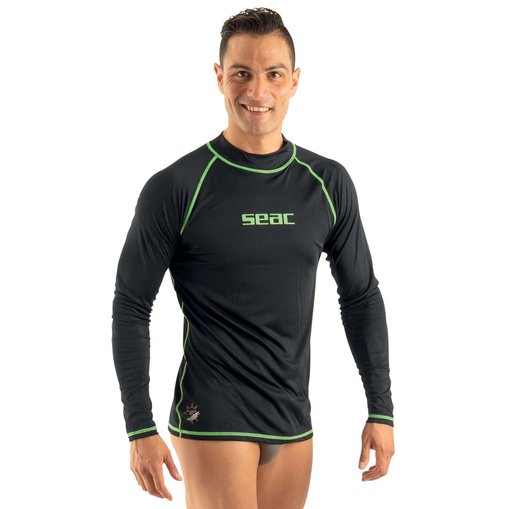Rash Guard T-Sun Lang Herren Schwarz XXL Seac 155-9-XXL
