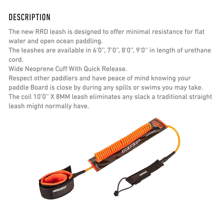 Surf-Leash mit Spiralflick 8x10'' RRD 15HCHSLH10