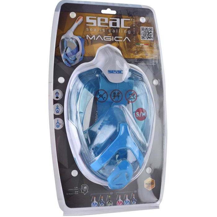 Schnorchel Vollgesichtsmaske Magica Weiß-Blau-Orange S-M Seac 170-10WO-SLT