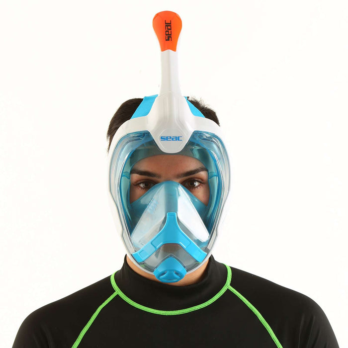 Schnorchel Vollgesichtsmaske Magica Weiß-Blau-Orange S-M Seac 170-10WO-SLT