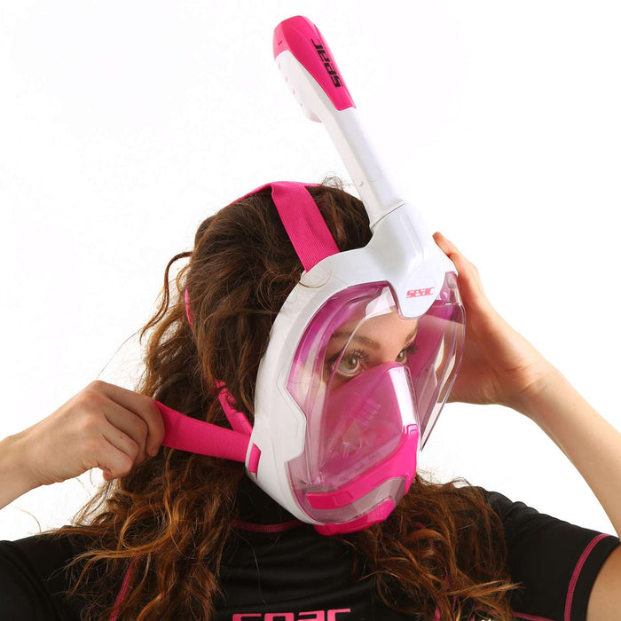 Schnorchel Vollgesichtsmaske Magica Weiß-Rosa S-M Seac 170-10WP-SLT